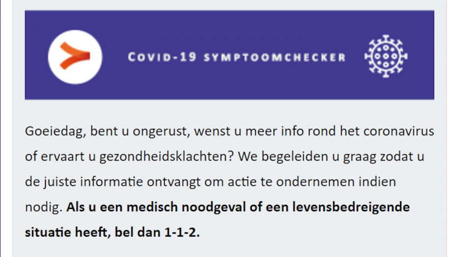 Healtbot van Microsoft en Arinti voor ziekenhuizen stelt vragen naar covid-19 symptomen