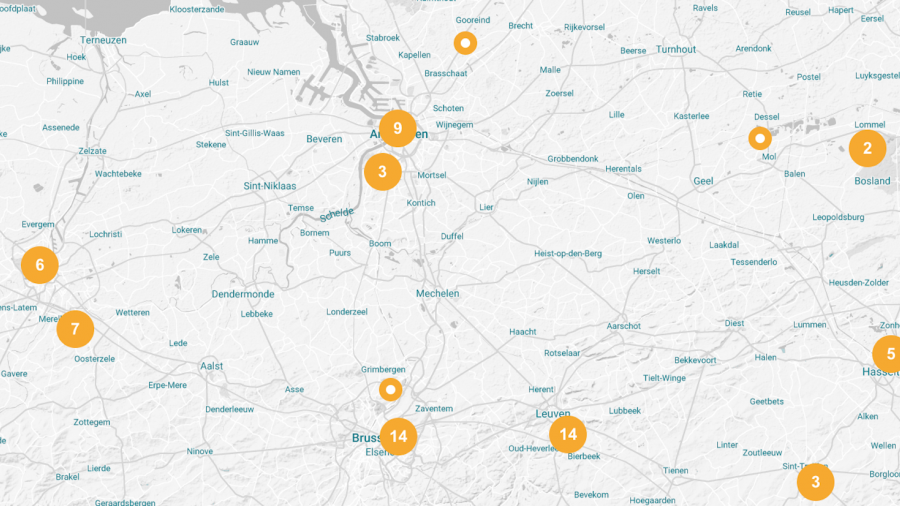 Kaart van Vlaanderen toont onderzoeksinstellingen, kenniscentra en organisaties 